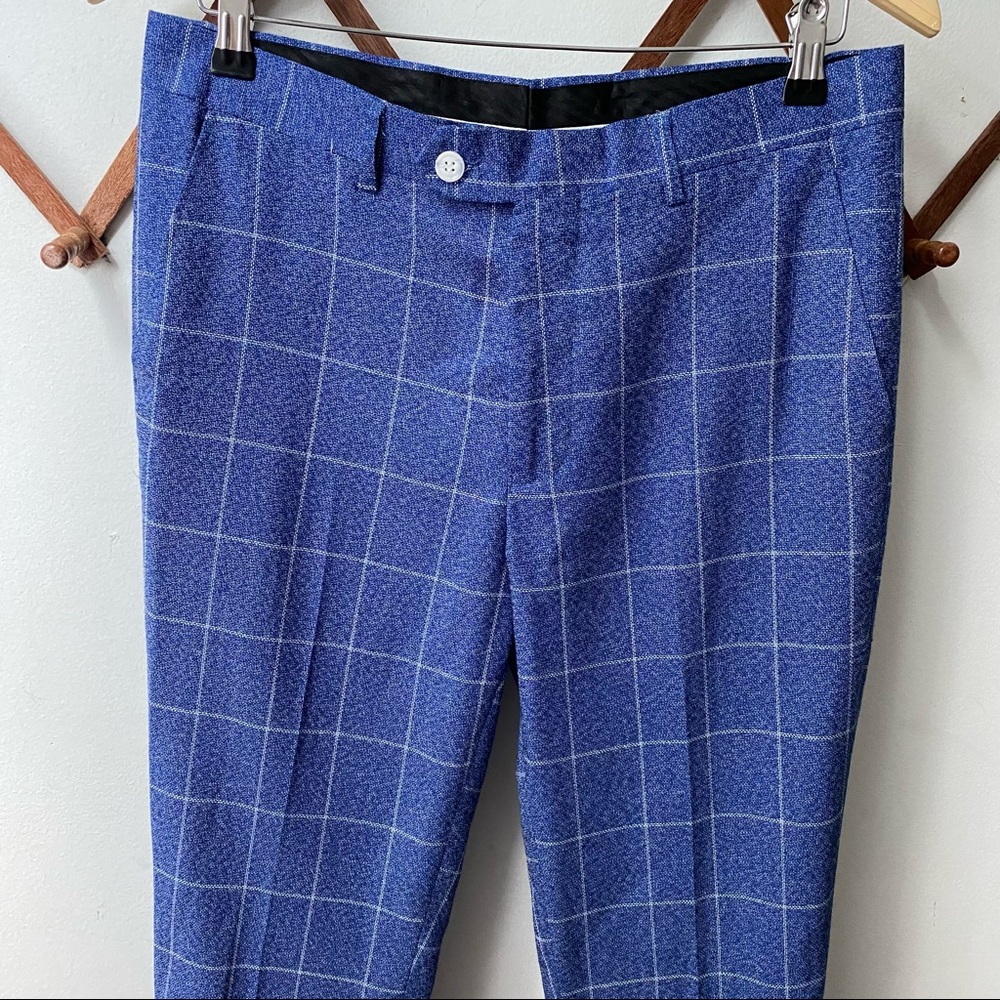 Slim Skinny Fit Plaid Trousers - Picture 2 of 6